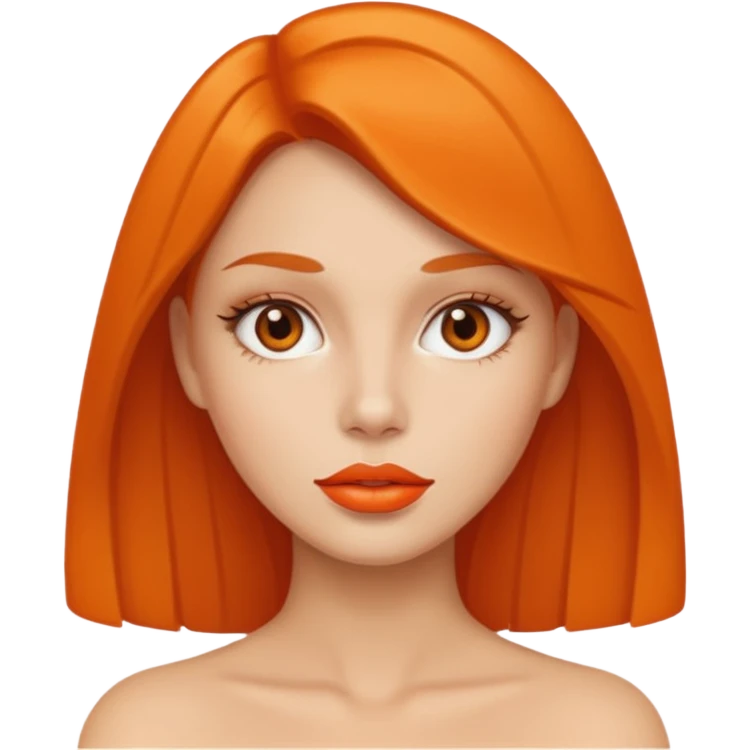 woman with orange colored lips emoji
