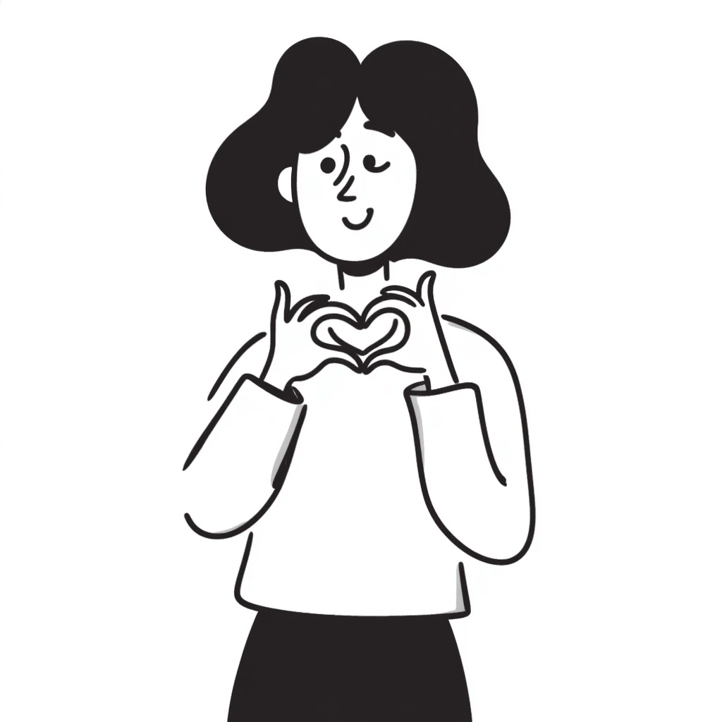 Hand making Korean finger heart gesture, small heart shape formed with thumb and index finger emoji