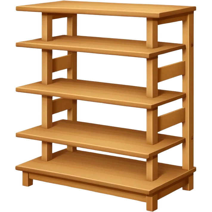a small stand with horizontal shelves (distinct from a rack) emoji