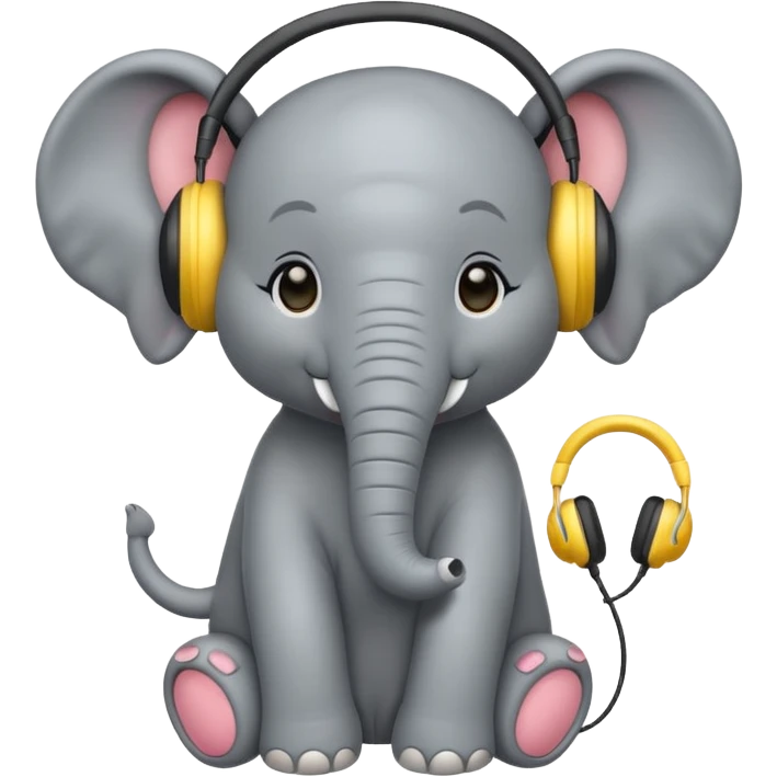 baby elephant with headphone emoji