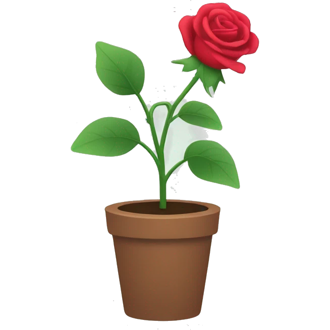 Minimalist vector art of a straight rose plant. emoji