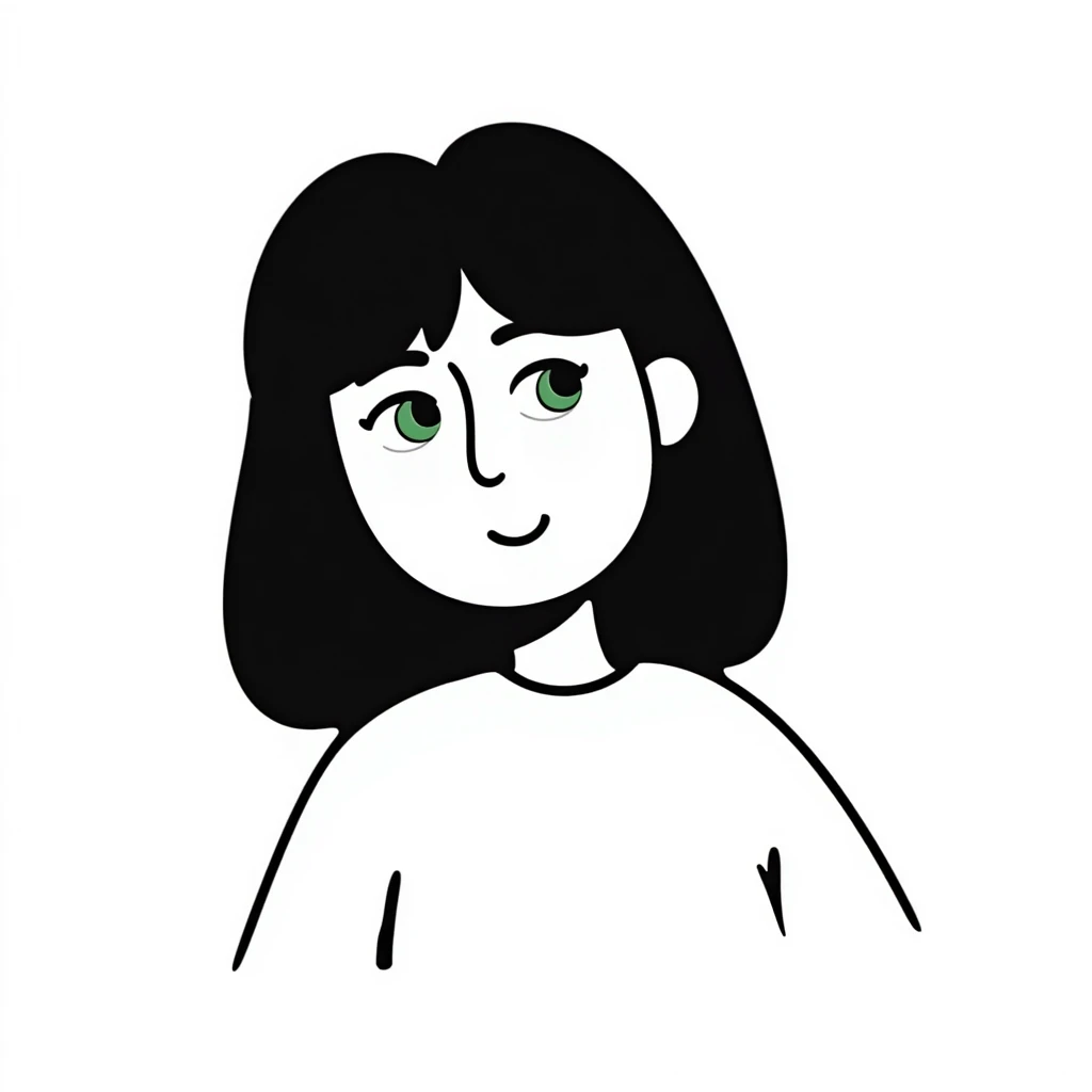 portrait of a 17-year-old girl with green eyes, light skin, and long brown hair emoji