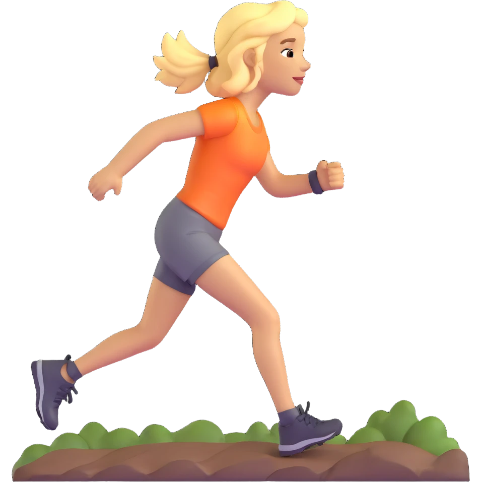 trailrunner girl blondie on sunset emoji