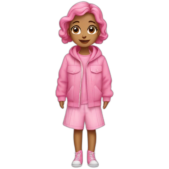 Bebe con ropa rosada emoji