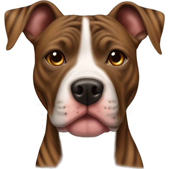Dog pit bull brindle brown stripes emoji