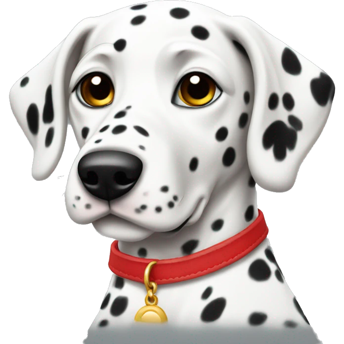Dalmatian has red neckless emoji