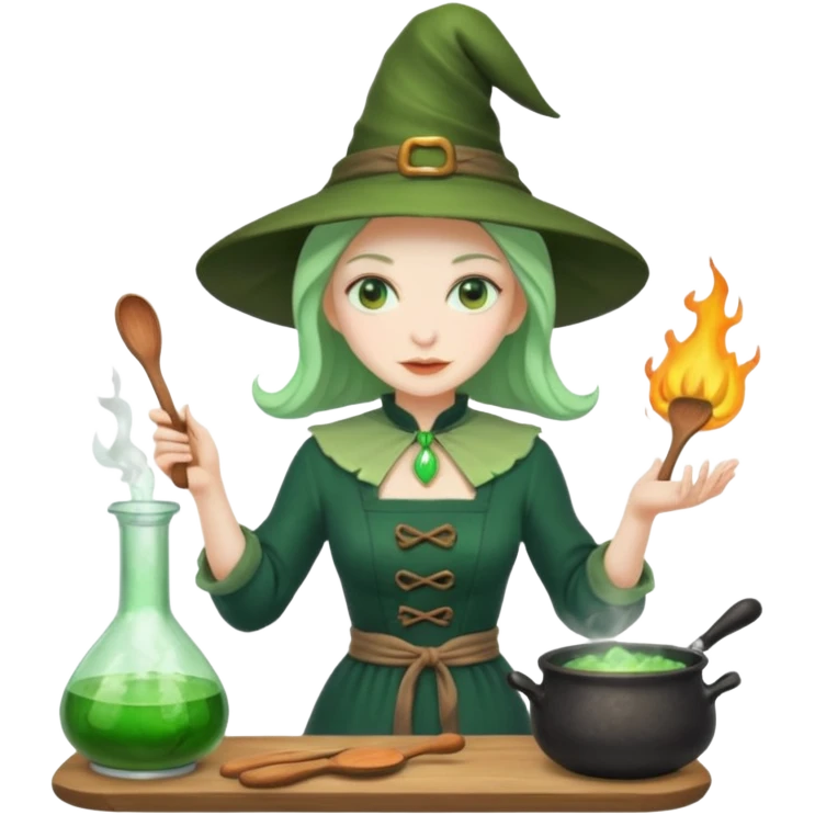 green witch cooking potion emoji