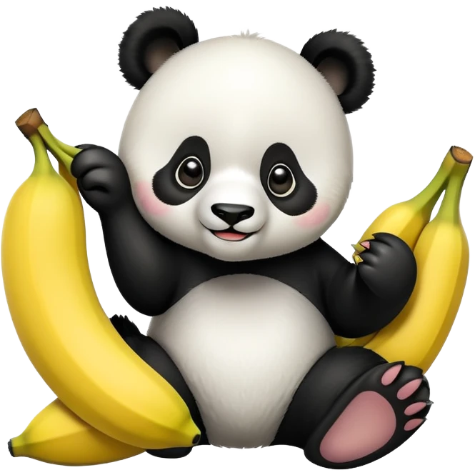 Панда банан emoji