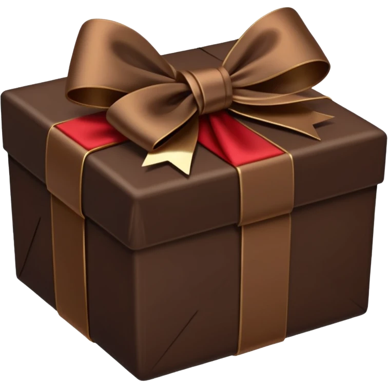dark brown present with brown bow emoji
