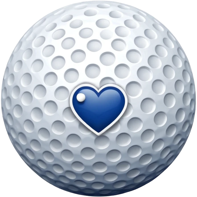 Navy heart shaped golf ball emoji