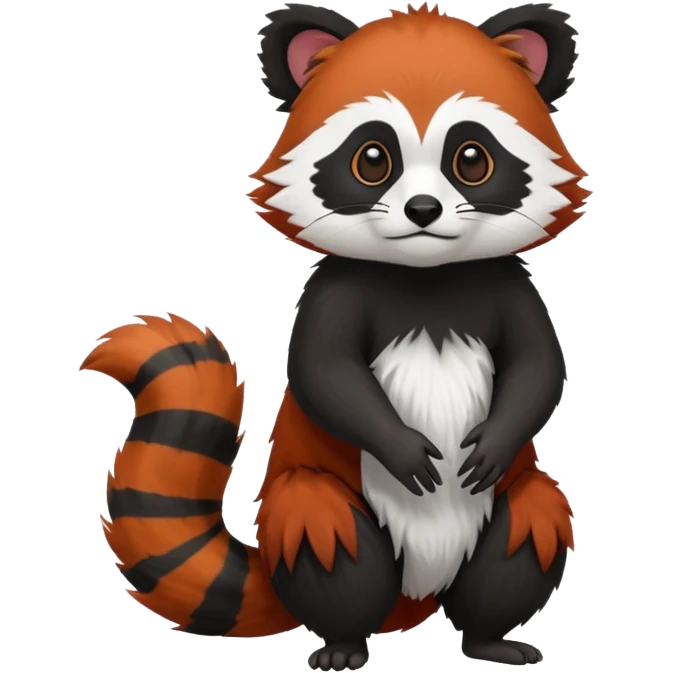 Tamarin-Red/Panda-Raccoon-hybrid, full body emoji