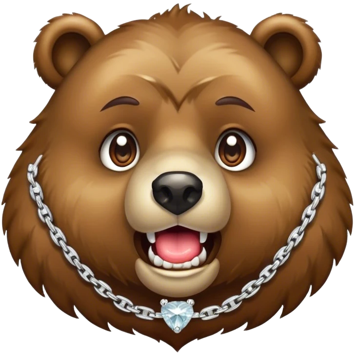 bear lip biting with diamond chains emoji