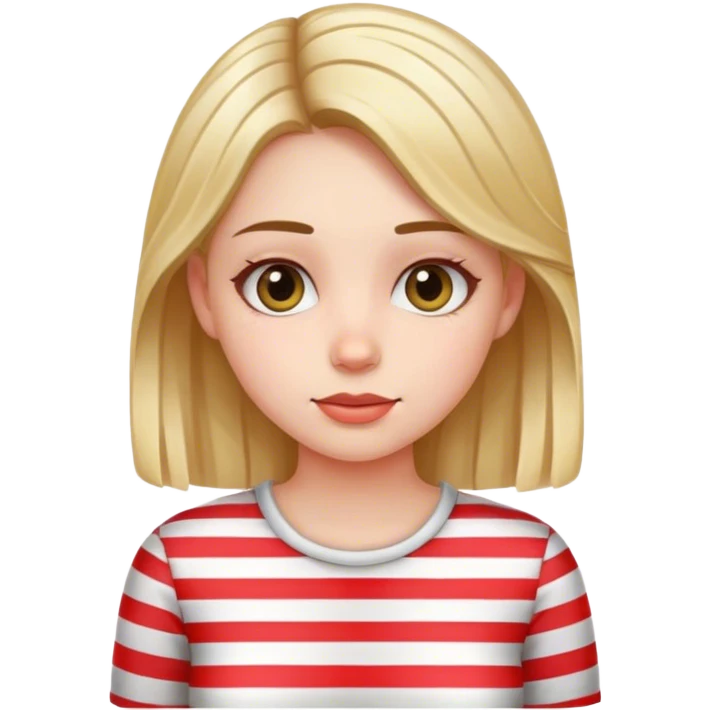 striped shirt girl portrait emoji