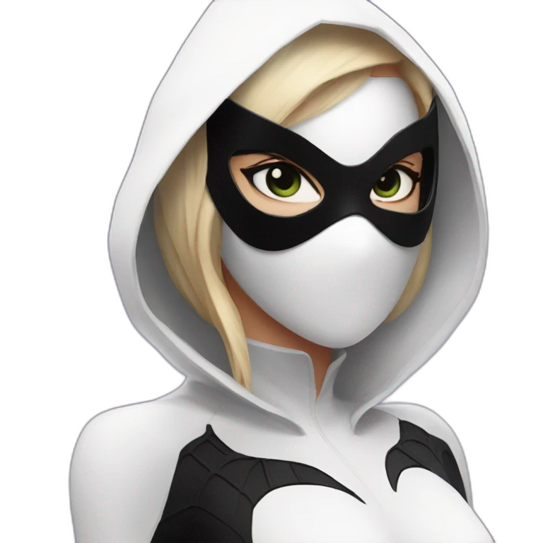 Spider Gwen wearing  a mask emoji