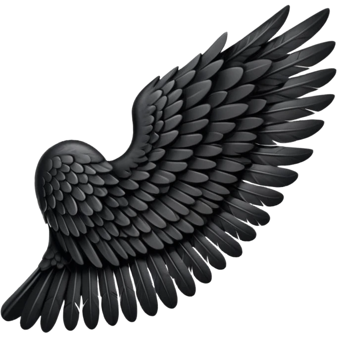 Left black angel wing emoji