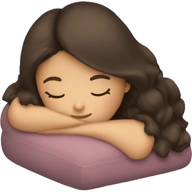 Brunette girl sleeping emoji