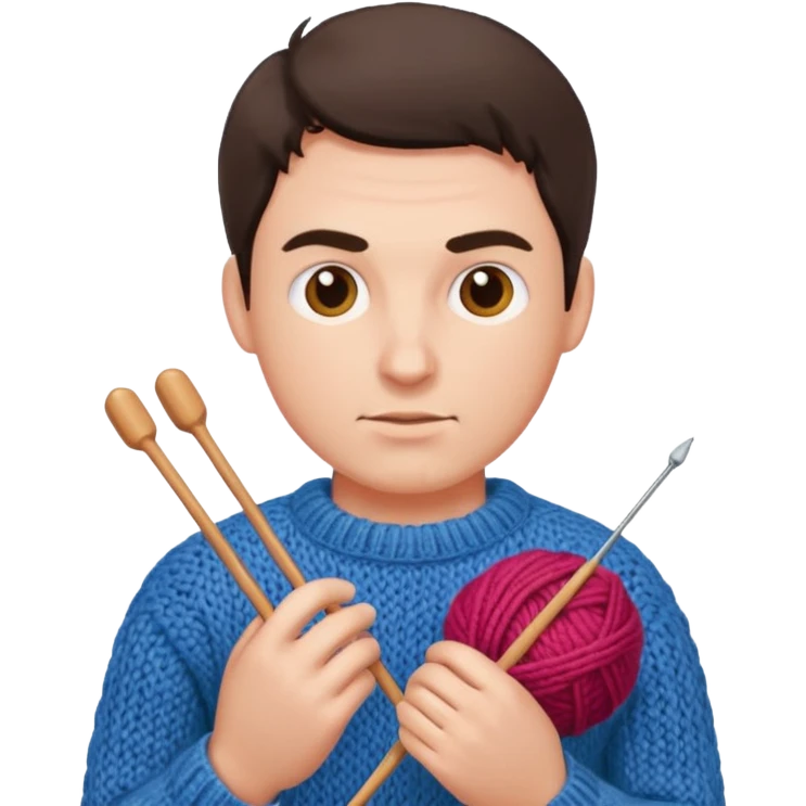 man knitting emoji