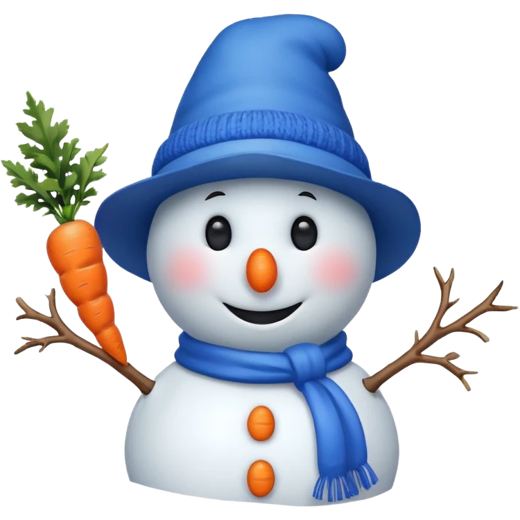 snowman wearing blue hat emoji