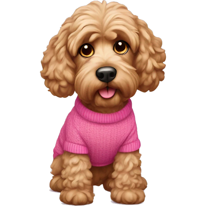 Cockapoo with pink pullover emoji