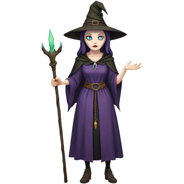 Pitonisa: mujer entre unos 40 y 50 años, cara de mala, malas intenciones, cara un poco deforme tipo bruja, y ropa antigua. cuerpo entero de la época púnica emoji