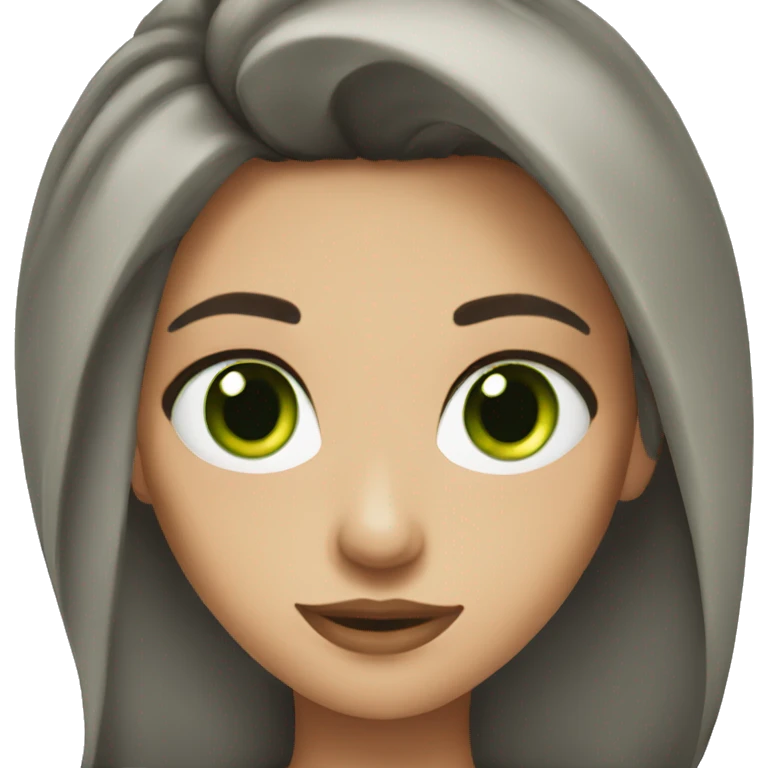 Brunette wir green eyes  emoji