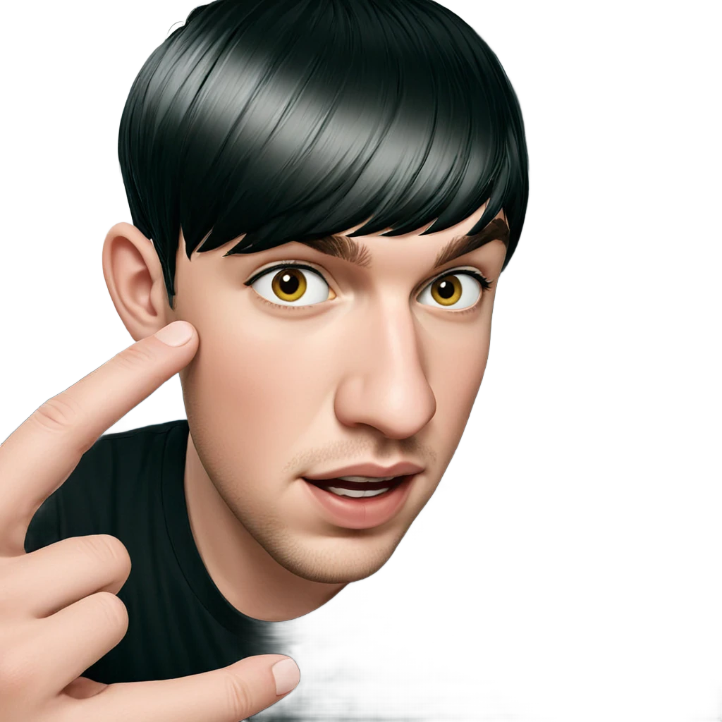 boy in black shirt portrait emoji