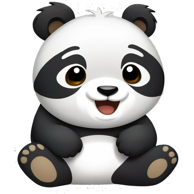 panda happy flat color emoji