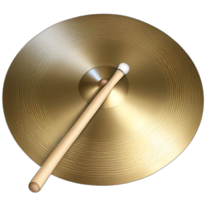 cymbal with drumstick emoji