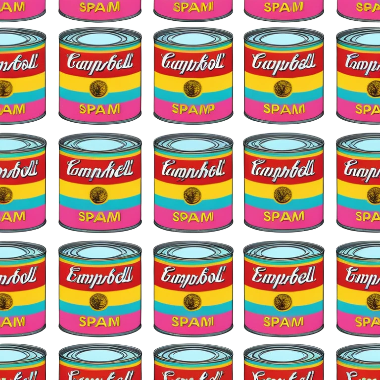 pop art SPAM meat slop advertisement warhol landscape  emoji