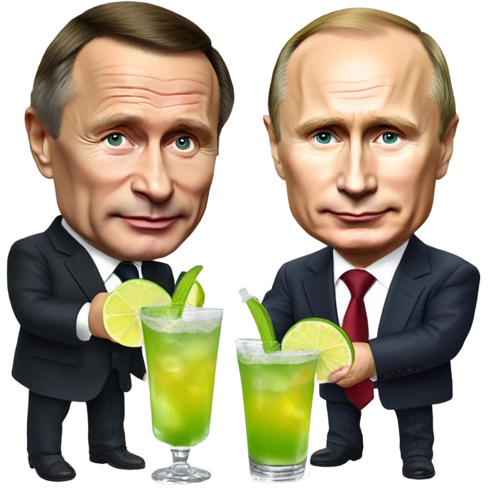 Vladimir Putin and Gerhard Schröder with a margarita emoji