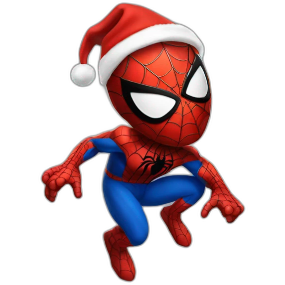 Spiderman With christmas hat emoji