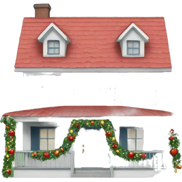 A house decorated with a garland emoji