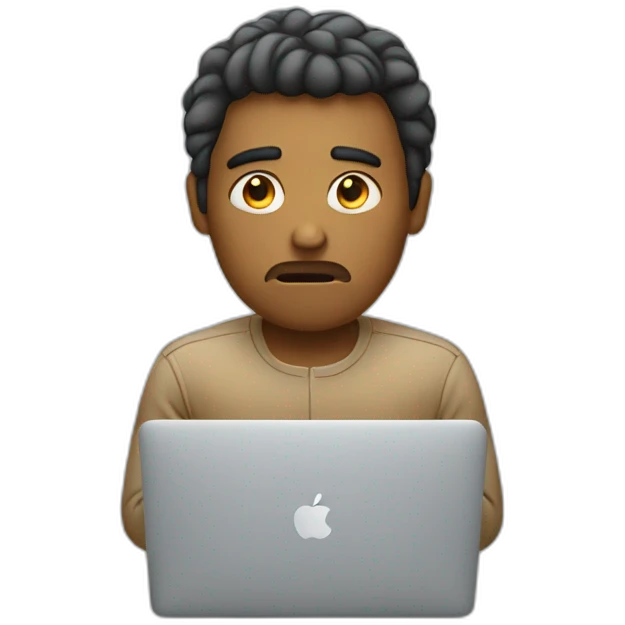 disappointed person with macbook emoji