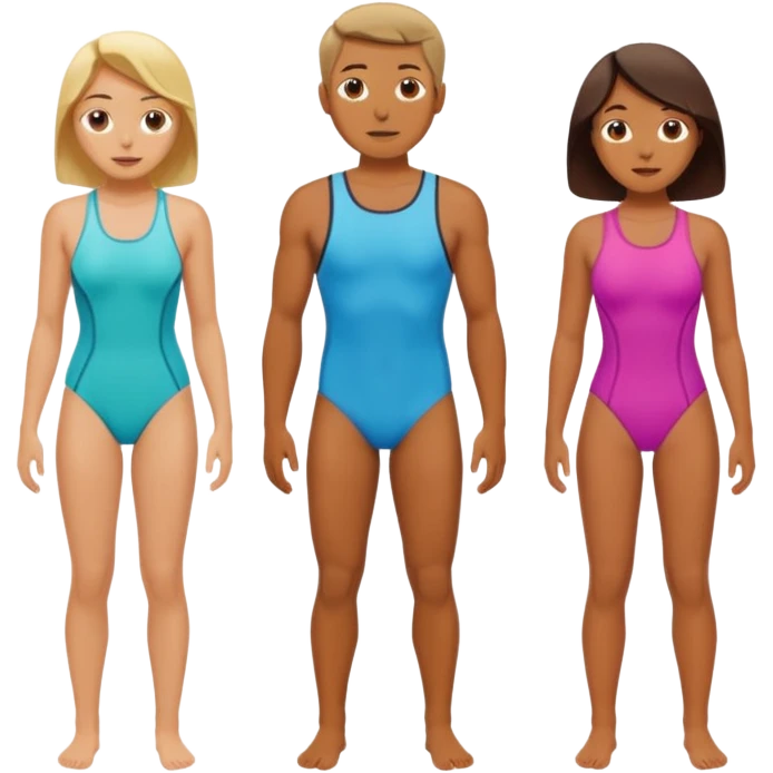 Create an emoji of 3 people feeling hot on the beach. emoji