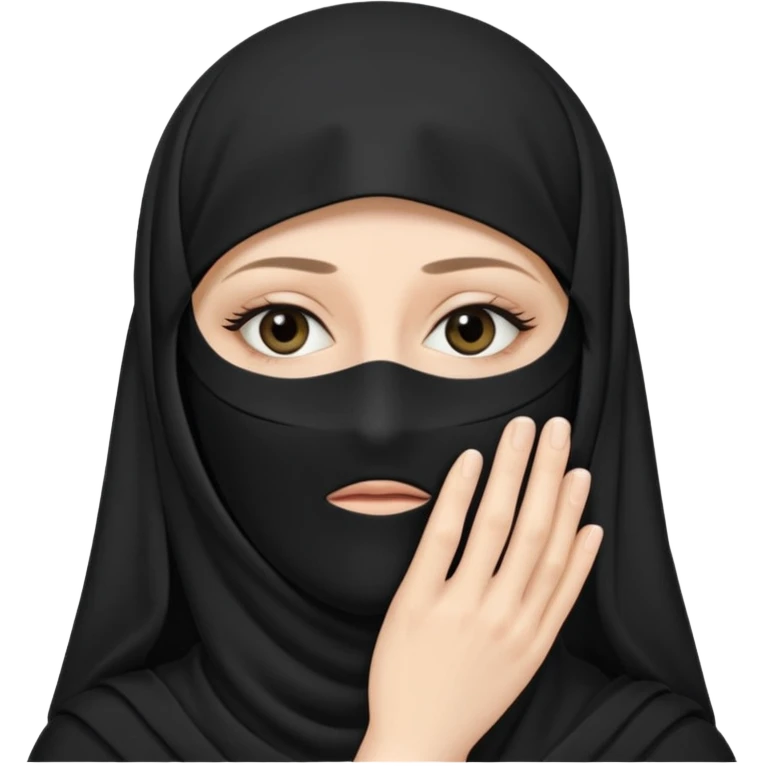 Black bedoon essm niqab wearing white women that cover their face & forhead only show eyes emoji