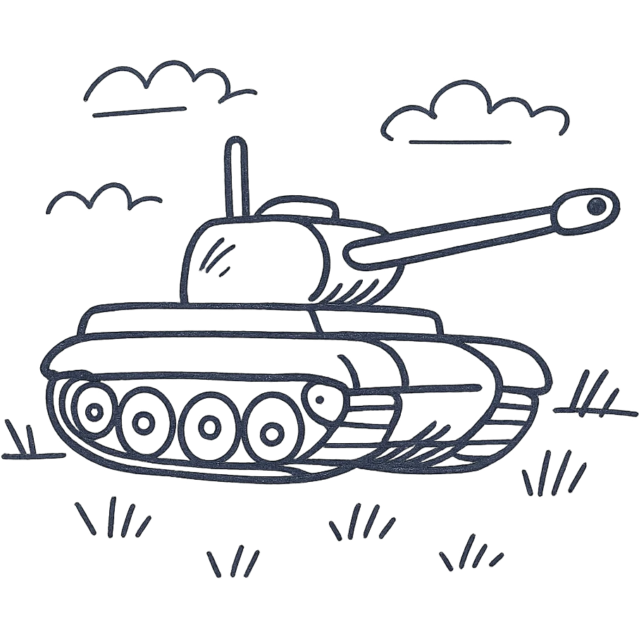 A tank in a field emoji