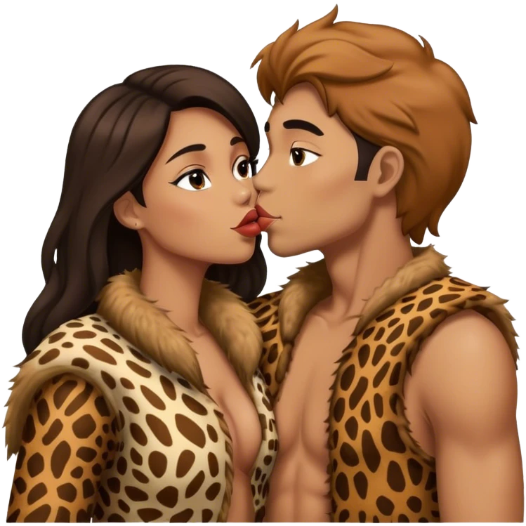 Cavemen kissing emoji