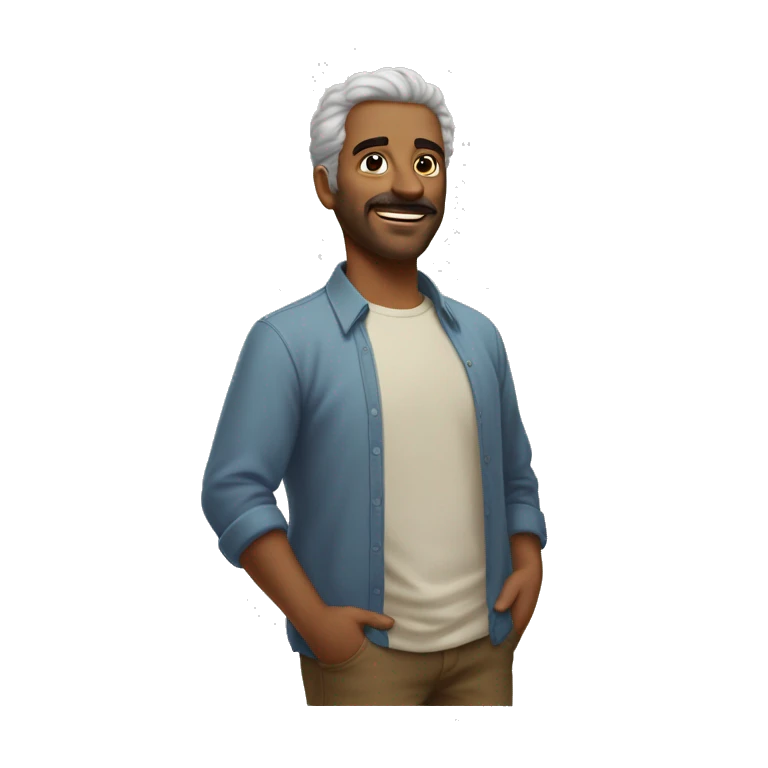 Homem moreno e careca  emoji