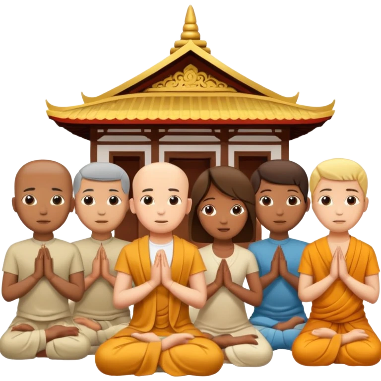 people praying in a Buddhist temple emoji