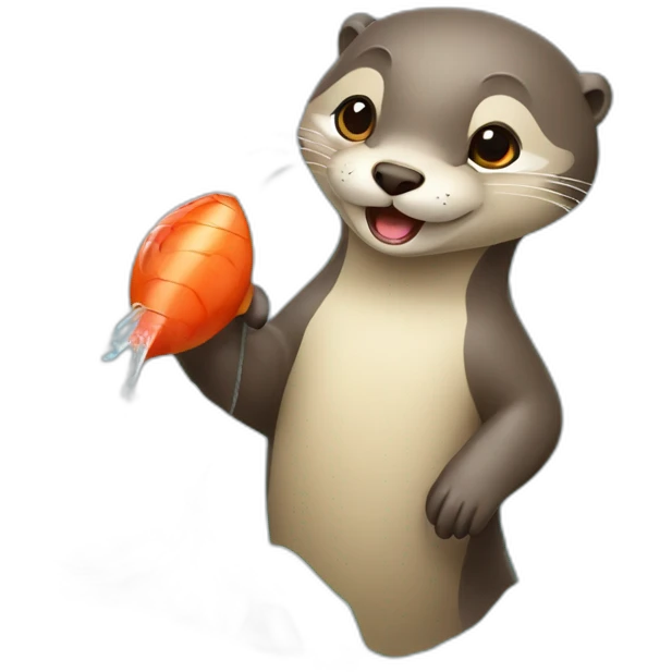 loutre qui mange une pêche emoji