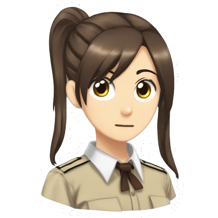 Sasha Braus brown hair hair in a ponytail anime attack on titan emoji