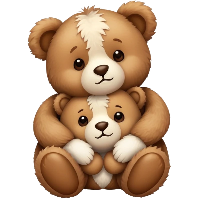Cute teddy bears hugging emoji
