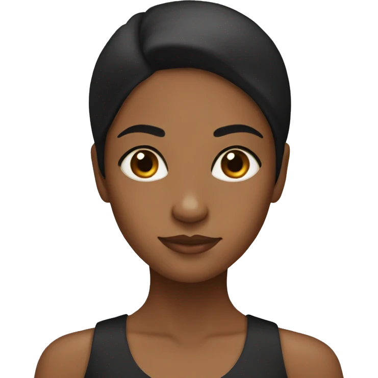 brown girl with straight black hair emoji