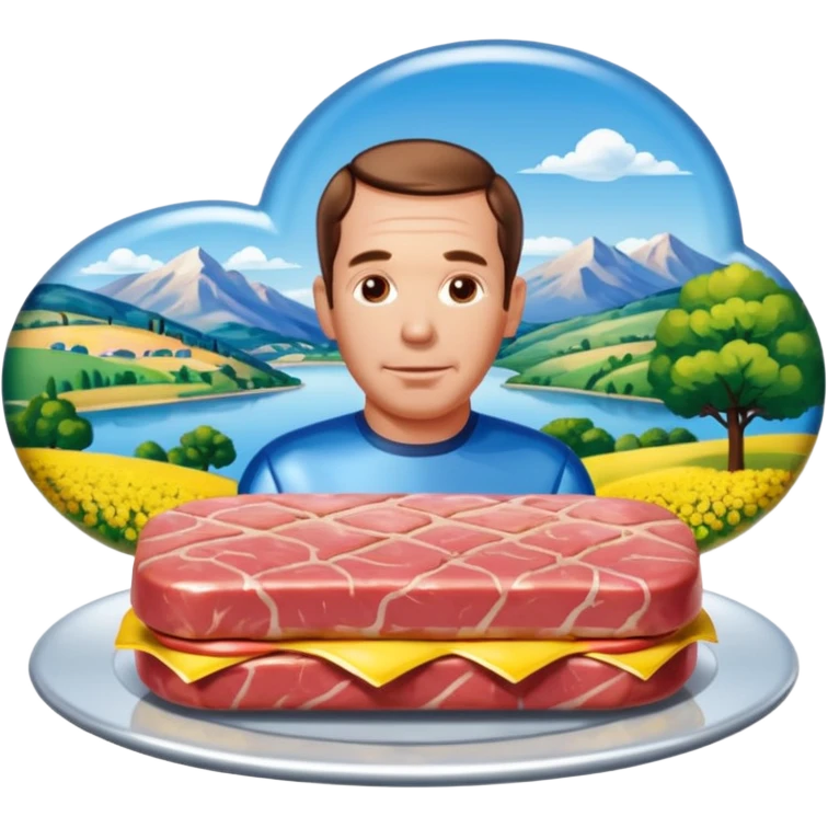  SPAM meat jeff koons style sculpture art french landscape  emoji