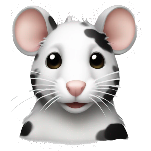 A rat with white and black spots emoji