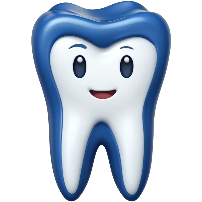 Plain Tooth made of dark blue wax emoji