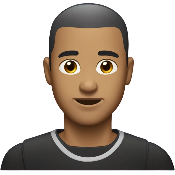 Dark buzz cut and stubble emoji