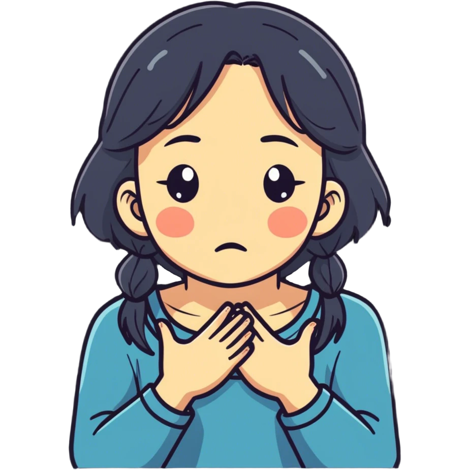 Girl with crying emoji