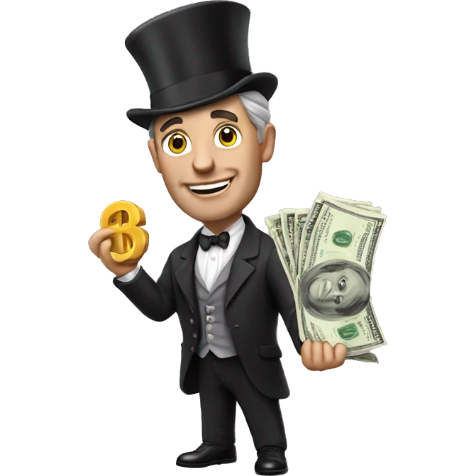 Photorealistic A British gentleman with money in his hand emoji