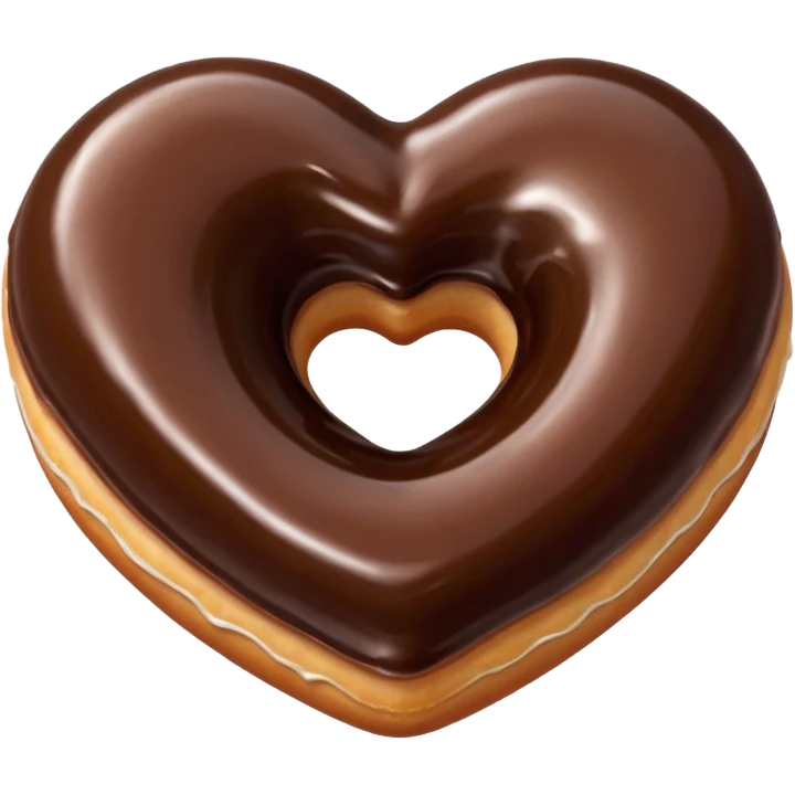 Realistic isolated heart shaped donut with chocolate & glaze. emoji